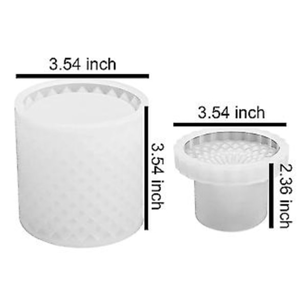 Resin Æskeforme Med Låg, 3D Krukke Silikoneform, Smykkeopbevaringsbeholder Æskeform Til Resin Støbning