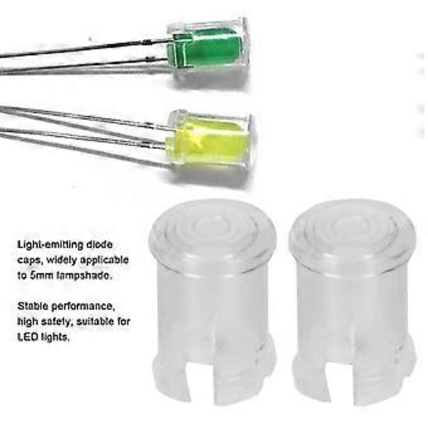 100 kpl Nylon LED Valoa Emittoiva Diodi Läpinäkyvä Lampun Valo Suojakannet 5mm