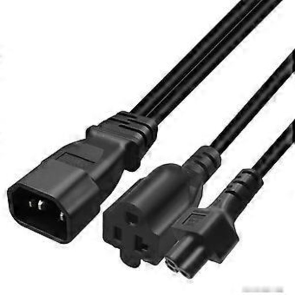 IEC320-C14 Han til IEC320-C5 +5-20R Hun Adapterledning Y-splitter Strømledning