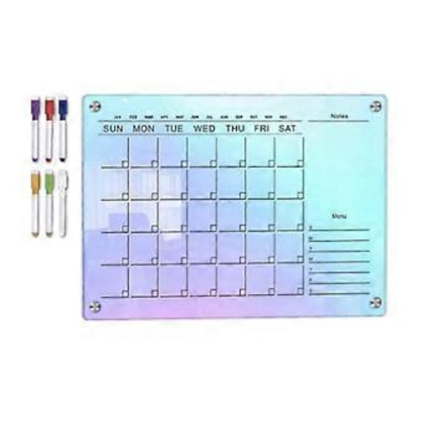 Akryl Magnetisk Veckokalender Planeringsset - Genomskinlig Whiteboard för Kylskåp