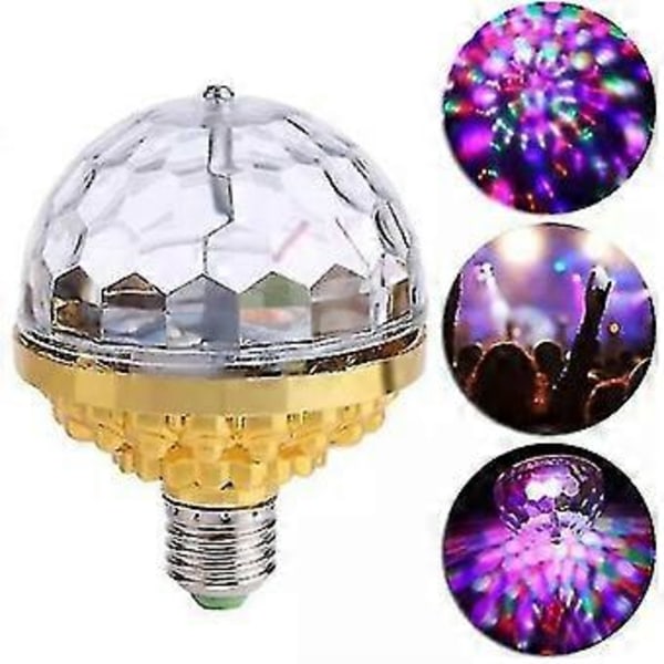 6w E27 Roterende Krystall Magisk Ball RGB LED Scene Lyspære For Disco Party DJ