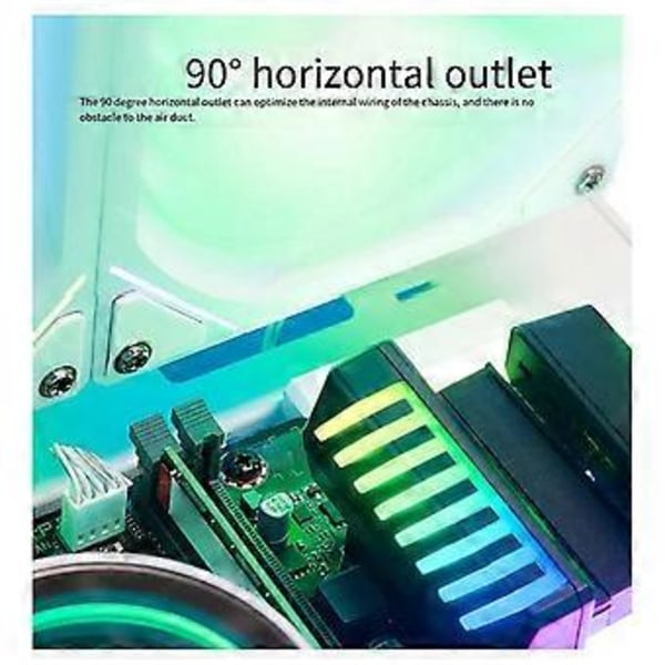 DIY Strømforsyning 90 Graders Bundkort 24pin Adapter ARGB Højre Vinkel Strømforsyning Styrestik Hvid