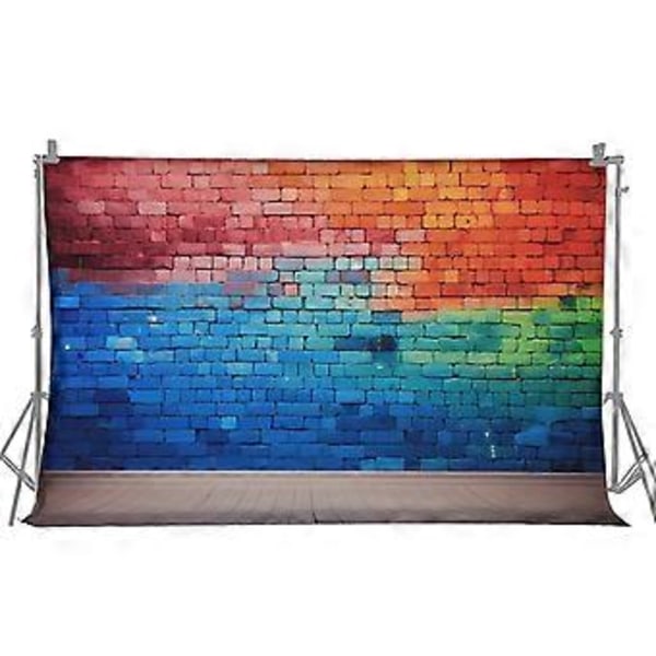 2.1 * 1.5m / 7 * 5ft Valokuvaustausta Muotokuva Valokuvaus Taustat Värikäs Tiiliseinä Valokuvausstudiotarvikkeet Muotokuviin Juhlakoristeluun