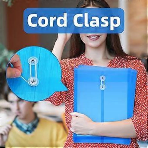 12-pack Kuvert med Knapp & Snörstängning, Expanderbara Filorganisatörer Dokumentmappar, för Skola Kontor & Hem