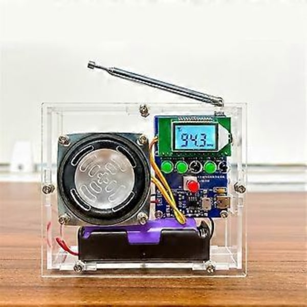 FM Radio Mottaker Elektronisk Loddesett LCD Skjerm DIY Elektronisk for Selvmontering og Loddepraksis, B-Kit