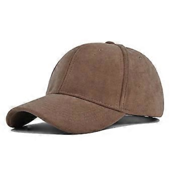 Mocka enfärgad soft-top baseballkeps enkel lammsametskeps utomhussportkeps böjd brätte solskyddskeps