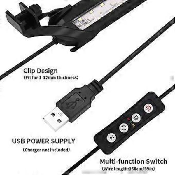 Akvarium LED Lys Til Fisketank Timing 3t 6t 12t USB Akvatisk Lampe Plantelys