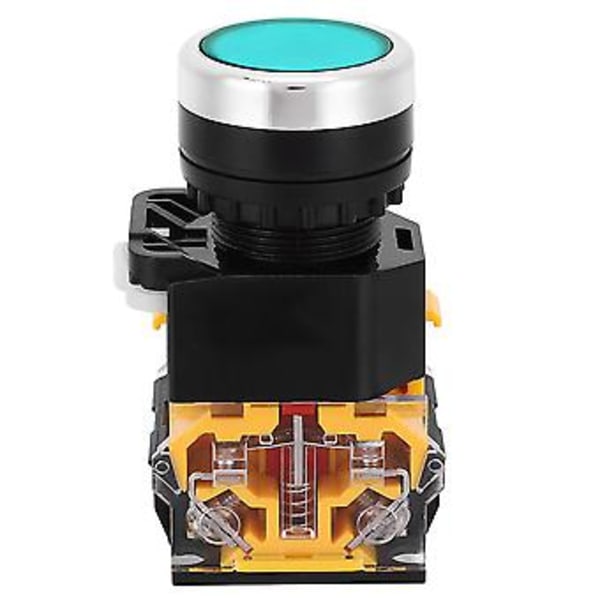 5st 22mm 37V-440V Tryckknapp Självlåsande Knapp utan Lampa (Grön)