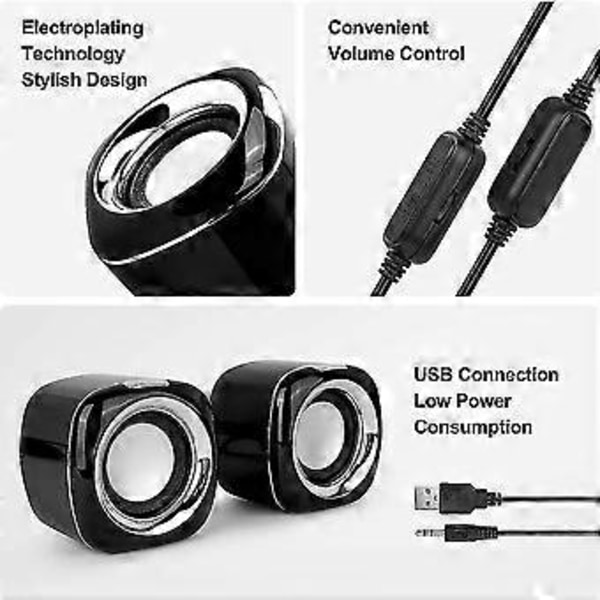 Datorhögtalare, USB-drivna PC-högtalare Monitorhögtalare