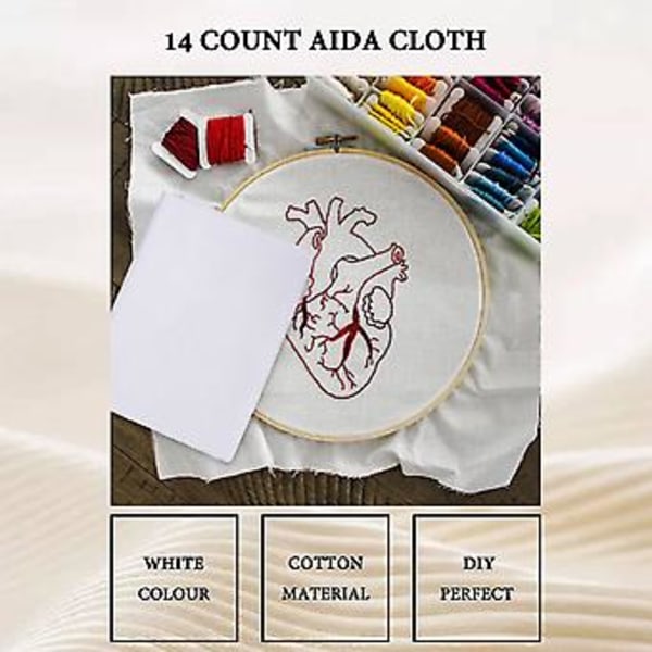 150 x 100 cm Aida-väv, 14 Count, Stor Fa Reserve-väv Fa Broderi C