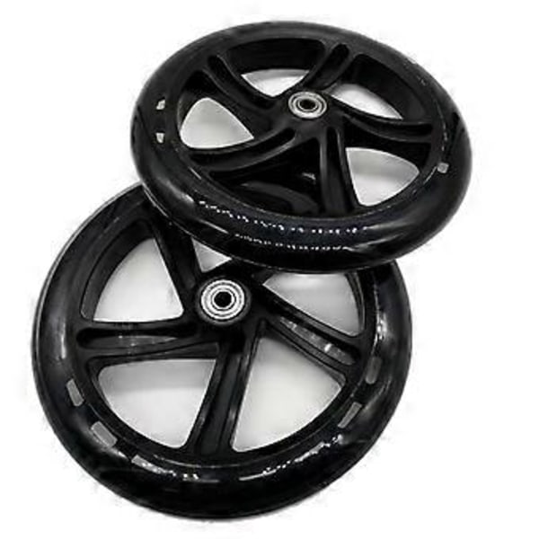 2 kpl Potkulaudan Pyörä 200 mm PU Materiaali Pyörän Paksuus 30 mm ABEC-7 Laakeri Potkulaudan Tarvikkeet, Läpinäkyvä Musta