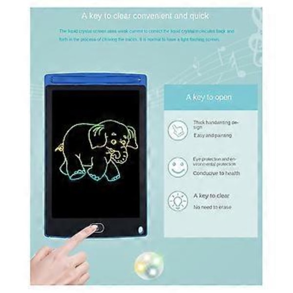 12 tuuman lasten piirustustaulu LCD-käsinkirjoitustaulu LCD-elektroninen liitutaulu käsinmaalattu kirjoitustaulu (väri) E