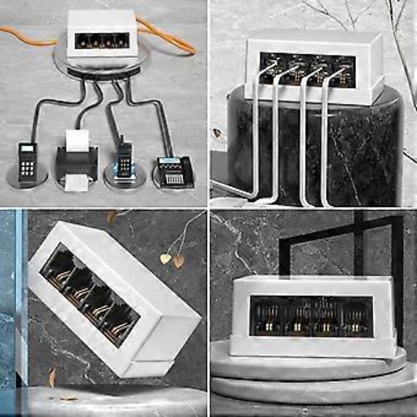 En-til-fire RJ45 til RJ11 4-veis adapter Nettverk til telefon adapter splitter for effektiv kommunikasjonstilbehør