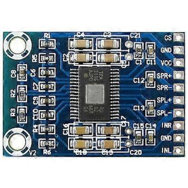 2 STK. TPA3116D2 Mini Digital Forstærker DC12V-24V D Klasse 50W+50W XH-M562 Forstærker 50W Effektforstærkerkort