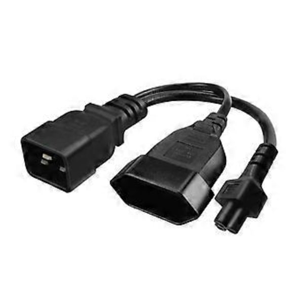 IEC320-C20 Han til IEC320-C5 +EU4.0mm Hun Adapterledning Y-splitter Strømledning