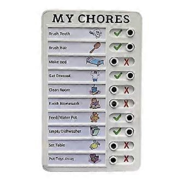 My Chores Memo Plastikkbrett, Avtakbar og Gjenbrukbar Memo for Sjekkpunkter og Skjema