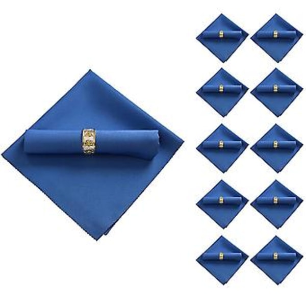 10 st 48x48cm Polyester Servetter för Restaurang Bröllop, Kungsblå