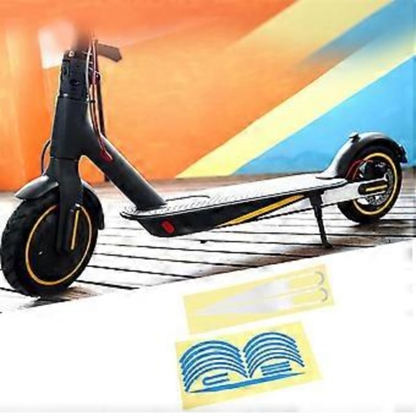 Varningsdekaler för 1s Elscooter Reflexdekal Skydd Hjuldekaler Delar Blå