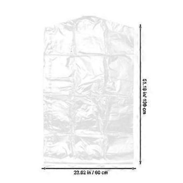 30 st 60x130cm Klädskydd Genomskinliga Plastpåsar för Kläder Engångs Dammtäta Förvaringspåsar för Hem Butik Utomhus