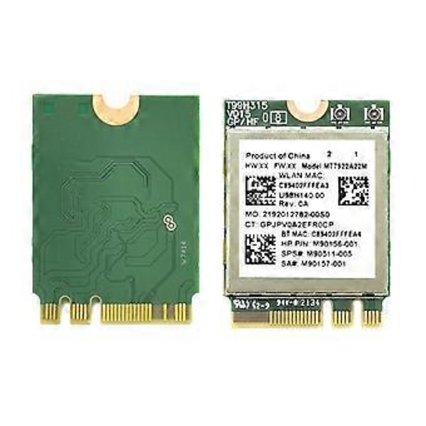 LAN-kortti MediaTekille - Wi-Fi 6E MT7922 2400Mbps M2 - Langaton verkkokortti, sisäänrakennetut Dual-IPEX MHF4 -antennit, testattu