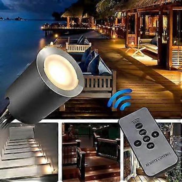 LED-terassivalaisin RF-kaukosäätimellä, maahan upotettavat valosarjat, RF-langaton valo-ohjain -shznv