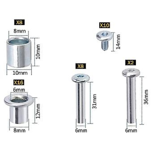 Inline S Axel Skruv, Hjul, r S Med Axelaxlar Skruvar Skiftnyckel, a