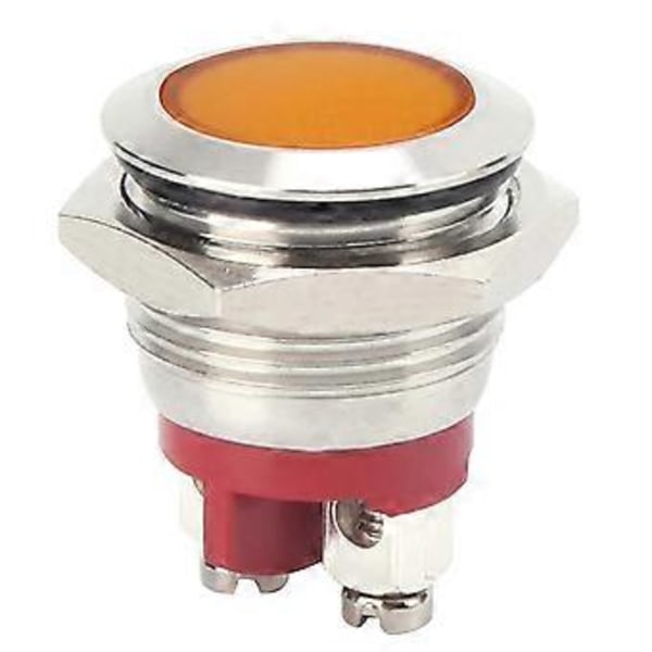 0,6in LED Indikator Starkt Signalljus Flamskyddad Bas IP66 Vattentät Universell (Gul)