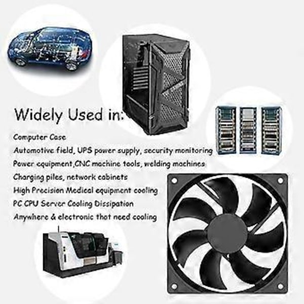 DC5V 0.25A Jäähdytystuuletin 120x120x25mm 2 Kuulalaakeri PWM 2200RPM CPU-palvelimelle