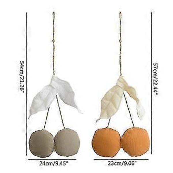 Söta Körsbär Väggbonader Ornament Bomull Barnrum Nordisk Stil Hängande Dekorationer Baby Sovrum Heminredning Partydekor Hs