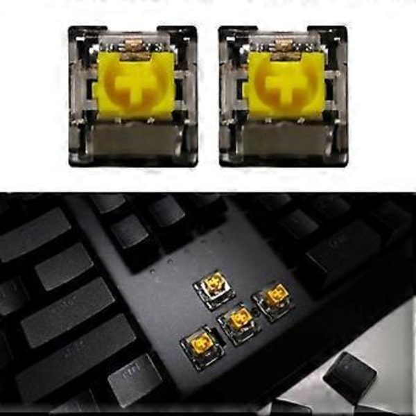 2 kpl RGB-keltaisia akselikytkimiä Razer Blackwidow V3 Pro -pelinäppäimistöihin, ristikkäisakselikytkin mekaaniselle näppäimistölle