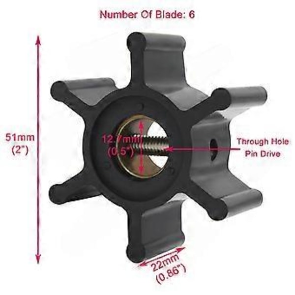 09-1026B Vattenpump Impeller Kit för F4 09-1026B-1 09-1026B-9