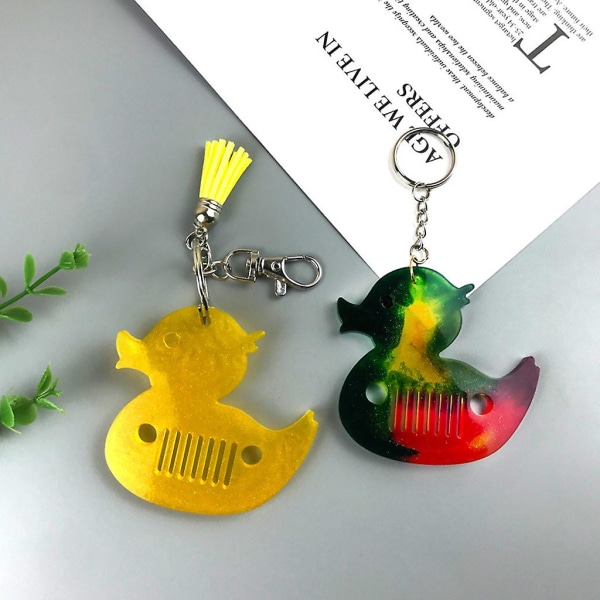 Diy And Duck Nøglering Form Crystal Epoxy Kreativ Silikoneform Kærlighedsgave