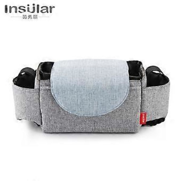 Multifunktionell barnvagnsväska hängande väska för babyprodukter förvaringsväska nappflaska vattenkopp väska barnvagn hängande väska hängväska Mica svart
