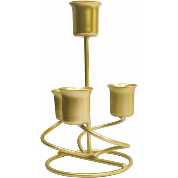 Iron Candle Holder, Retro Decorative Candlestick, Modern Table Decorative Golden Metal Candle Holder for Wedding, Garden, Dining Room, Housewarming