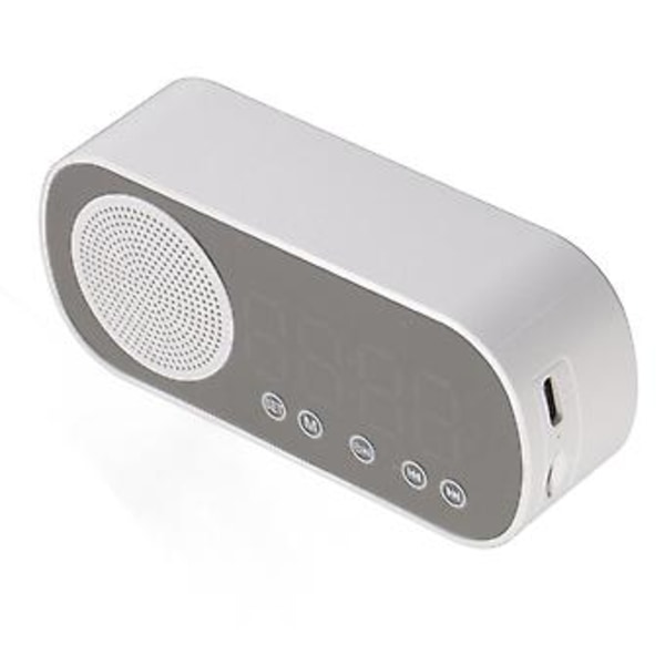 Digital Väckarklocka HIFI FM-radio Uppladdningsbar Bluetooth 5.0 Högtalare Spegelklocka för Läsning Resa