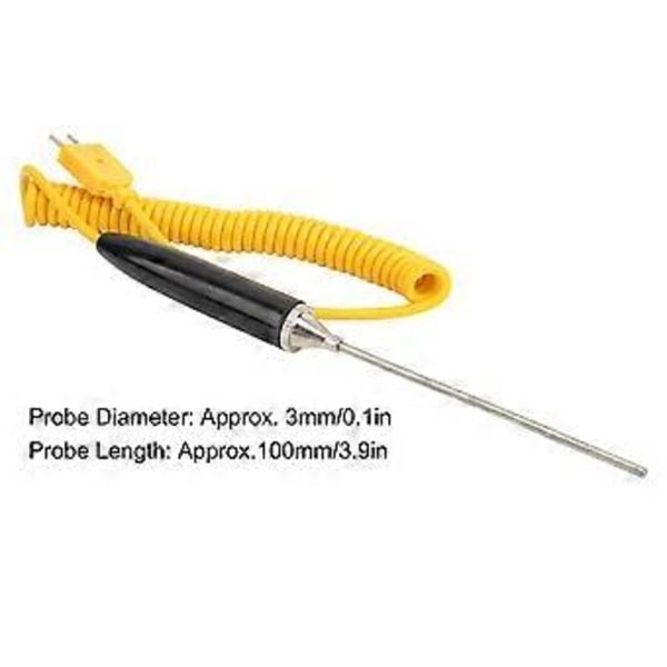 3x100mm K Typ Termoelement Probe Handhållen Temperatursensor för Högtemperaturugn