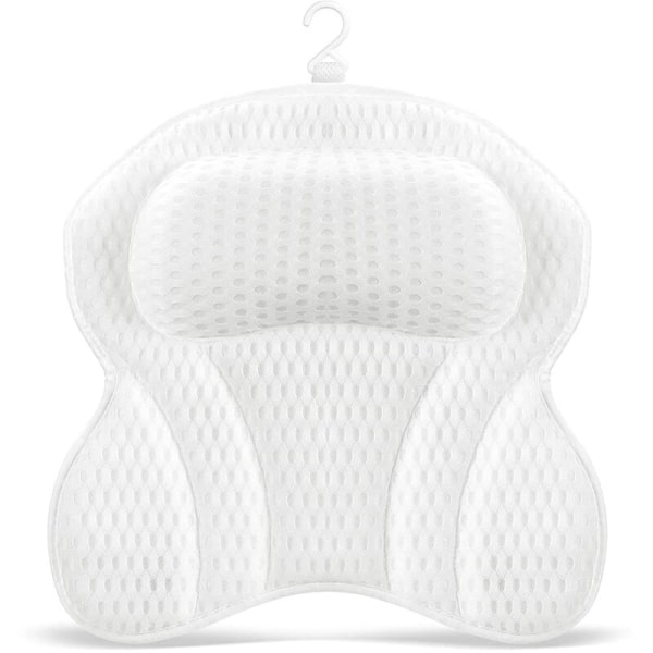 Ergonominen ylellinen kylpytyyny, jossa on 4D Air Mesh -teknologia ja 6 imukuppia, tukee päätä ja selkää, sopii kaikkiin kylpyammeisiin, porealtaisiin ja koti-kyliin（44X