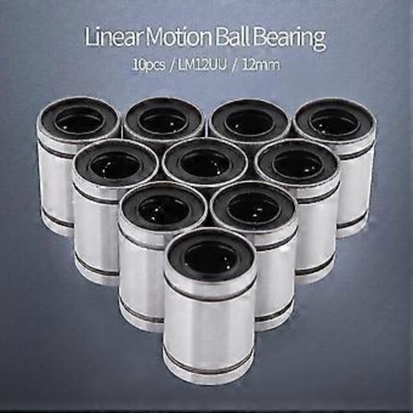 10-pack 12mm Linjär Kullager Dubbeltätad Bussning För Stång - 3D-skrivare, CNC-delar