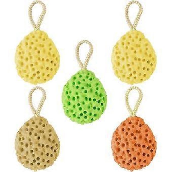 5-pakning Hydrofile Badesvamper, Eksfolierende Naturlig Loofah Badesvampballer (4 farger)(4-d-1)