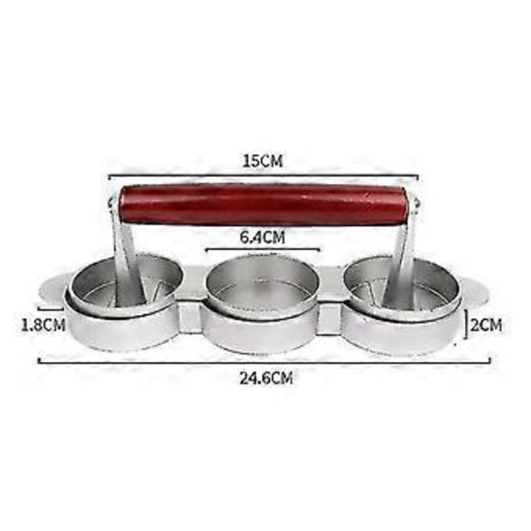Mini Hamburgerpresser Nonstick 3 Slot Små Bøffer Presse Triple Bøf Maker Form Maskine Kød Kitc