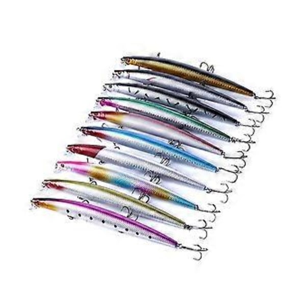 10 st Blandad Färg Set 18cm 246g Diskantkrokar Livsliknande Bete Bass Wobbler Crankbait