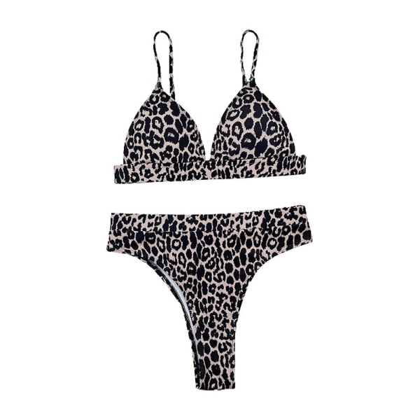 Summer Beach Swimsuit Uimapuku Naisten Uimapuku Leopard Bikini Split Swimsuit S