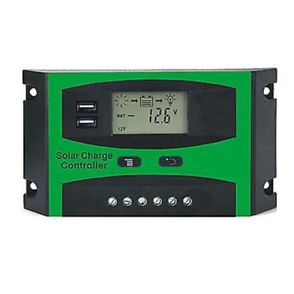 30a 12v 24v Solcelle Regulator LCD Funktion Dobbelt USB Lade Regulator