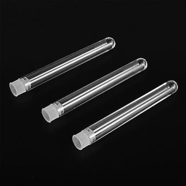 200 st Klara Rör Med Lock 12x100mm U- Bm Transparent Rör Lab