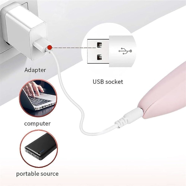 Elektrisk fodfil, Foot Callus Remover med 2-trins justering Usb genopladelige 2 rullehoveder, effektiv fodfil til fjernelse af død hud A