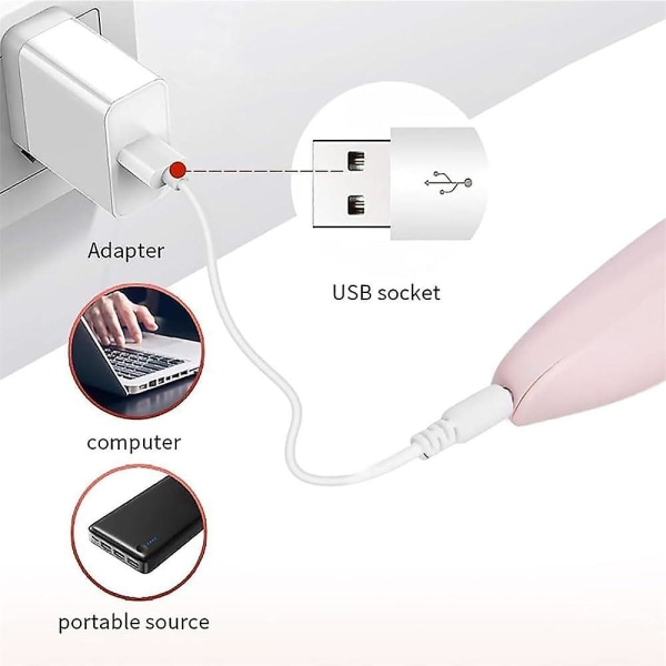 Elektrisk fotfil, förhårdningsborttagare med 2-hastighetsjustering USB -uppladdningsbara 2 rullhuvuden, effektiv fotfil för borttagning av död hud A