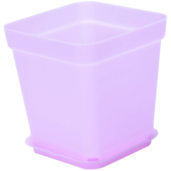 Färgglada plastblomkrukor med fat, set om 12