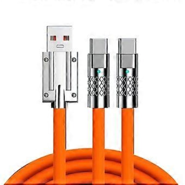 Dobbelt USB Type C Opladerkabel 2 i 1 USB C Kabel Splitter Synkroniseringsladekabel