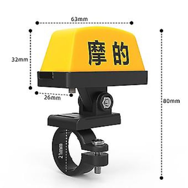 Sykkel USB LED Taxi Skilt Indikator LED Rotte Elektrisk Oppladbar Varsel Li
