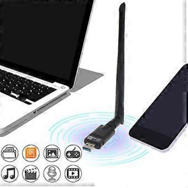 USB3.0 LAN-adapter 2.4/5Ghz AC1300 WiFi-adapter Bluetooth-kompatibel 5.0 Trådløst Nettverkskort 1300M 802.11ac for Laptop